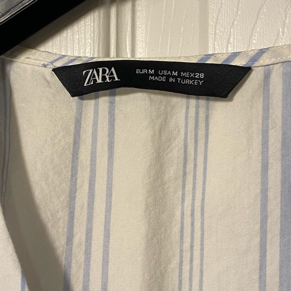 Zara Blue and White Striped Blouse - Picture 5 of 6